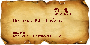 Domokos Mátyás névjegykártya