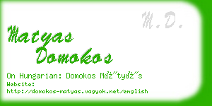 matyas domokos business card